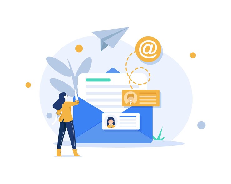 Vector email and messagingemail marketing campaignworking process new email message