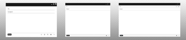 Vector email mockup send message compose email mock inbox design