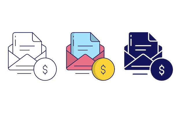 Email money vector icon