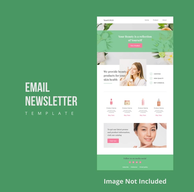 Email newsletter for beauty product