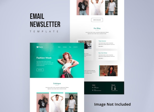 Vector email newsletter template for fashion