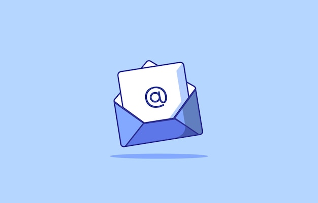 Vector email open envelope newsletter icon illustration