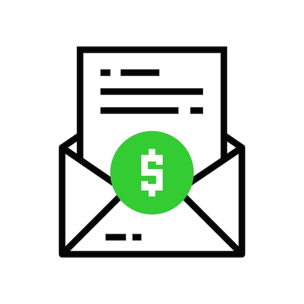 Email report payment icon illustration design