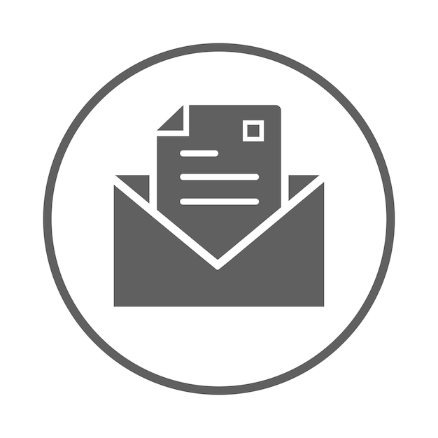 Vector email sent letter newsletter icon rounded gray version