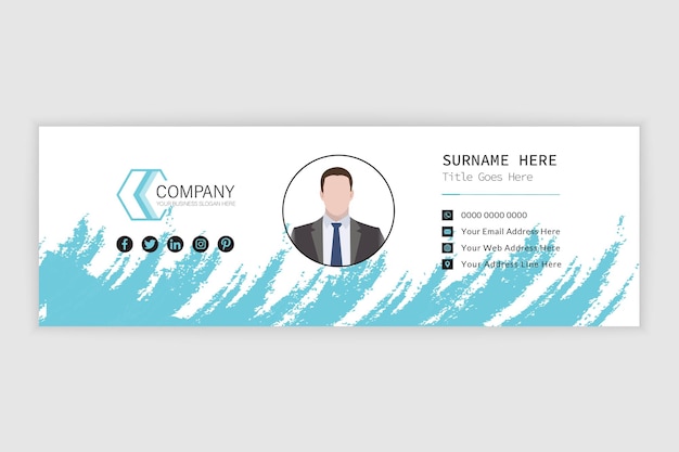 Email signature business identity stationery with brush stroke