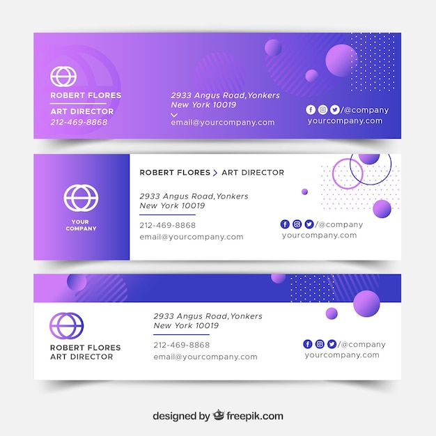 Email signature collection in gradient colors