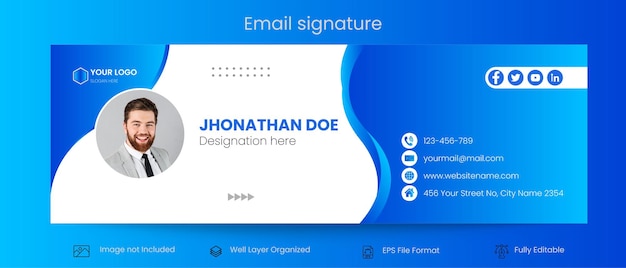 Vector email signature corporate identity template design