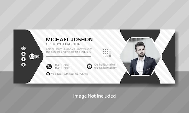 Vector email signature design or company email signature template