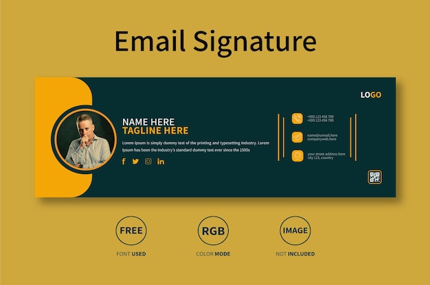 Vector email signature design or email footer design and personal facebook cover design template