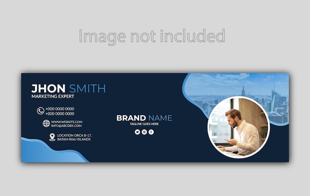 Vector email signature design or email footer design template