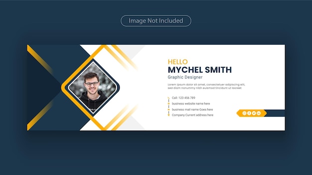 Email signature design or email footer and personal facebook social media cover template.