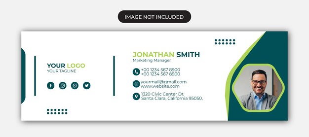 Email signature design and email footer personal social media cover template