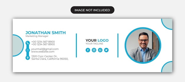 Email signature design and email footer personal social media cover template