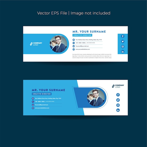 Email signature design or email footer or personal social media cover