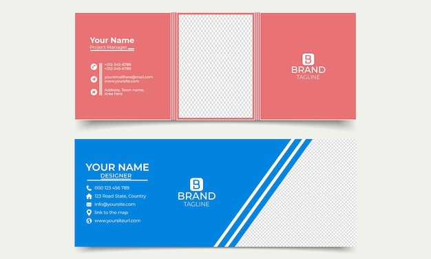 Vector email signature design or email footer and professional facebook banner template
