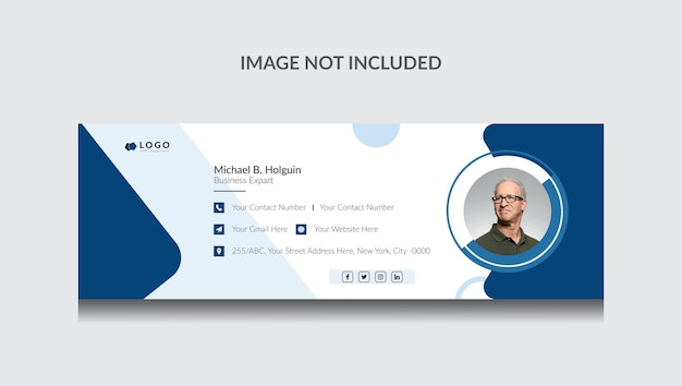 メールの署名デザインまたはメールのフッターとfacebookのソーシャルメディアカバーテンプレート