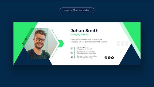 Дизайн подписи электронной почты или нижний колонтитул электронной почты и личный шаблон обложки для социальных сетей facebook.