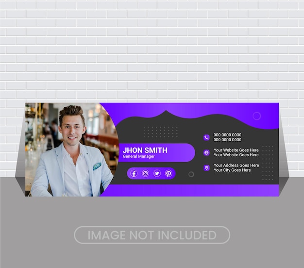 Email signature design or personal facebook cover page template or personal identity