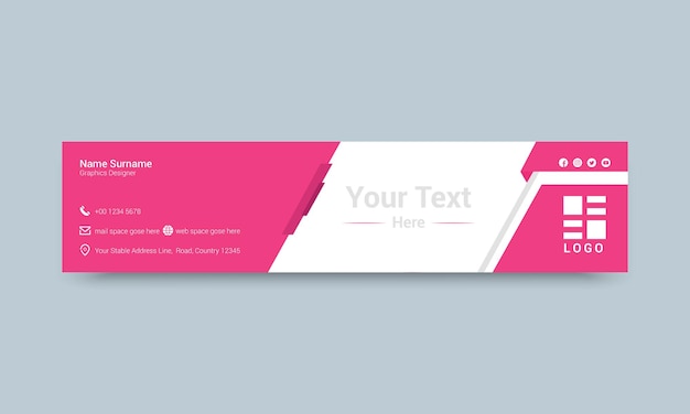 email signature design and personal social media banner template