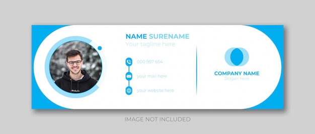 Email signature design or personal social media cover design vector template