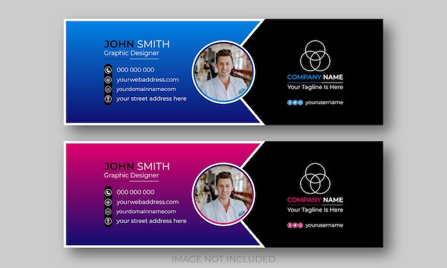 Email signature design template or email footer and personal social media cover design