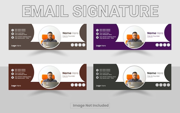 Email Signature Design Template Email Signature Vector Email Signature Mail sign Business Email
