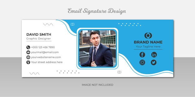 Шаблон дизайна подписи электронной почты или нижний колонтитул электронной почты и дизайн социальной обложки