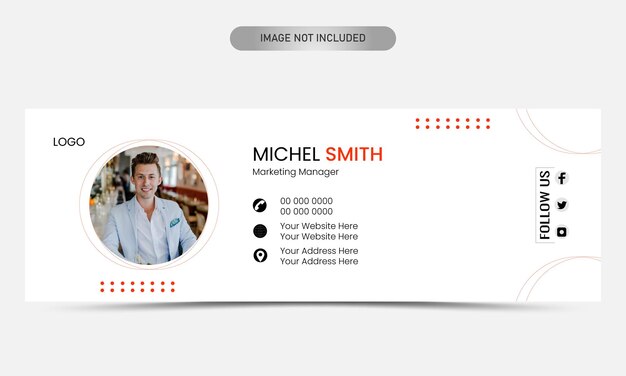 Vettore modello di progettazione della firma per e-mail