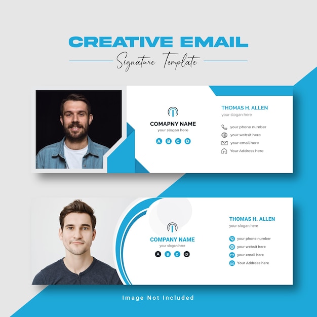 Vector email signature design template