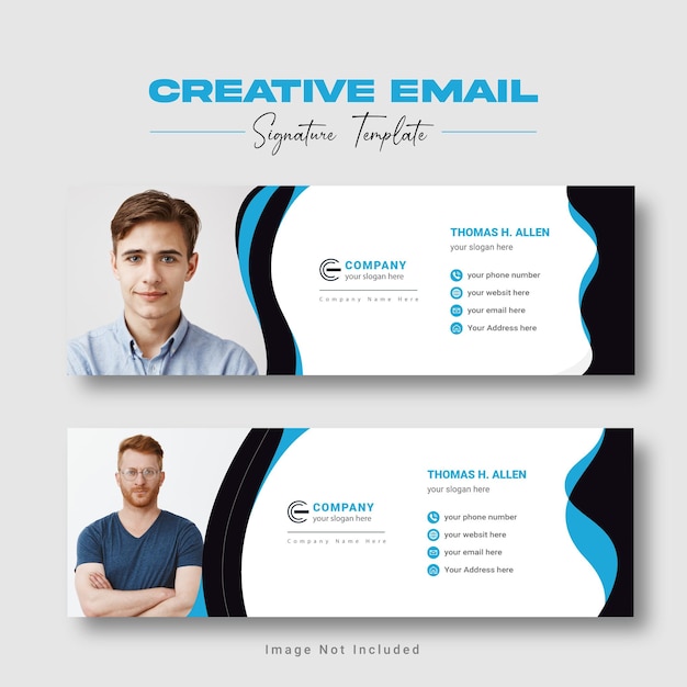 Vector email signature design template