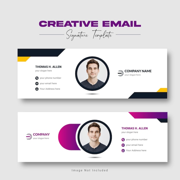 Vector email signature design template