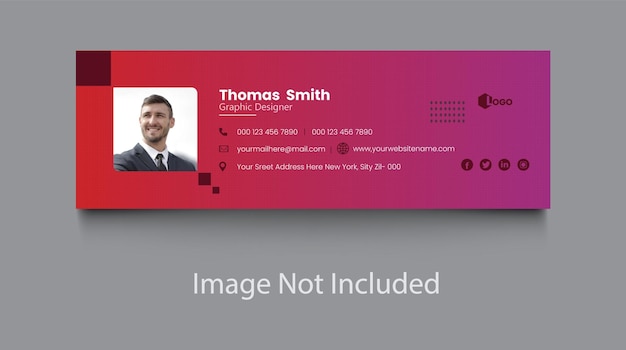 Vector email signature design template.