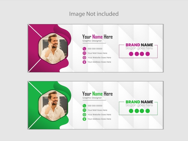 Email signature design vector premium