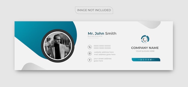 Vector email signature or email footer and corporate social media facebook cover design template