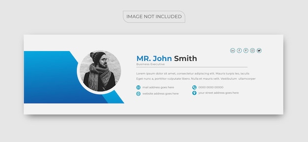 Vector email signature or email footer and corporate social media facebook cover design template