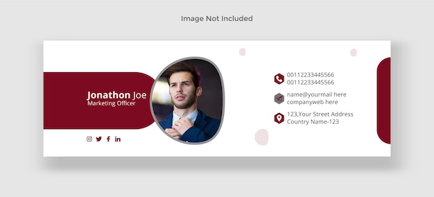 Email signature and email footer and email footer and personal social media design template