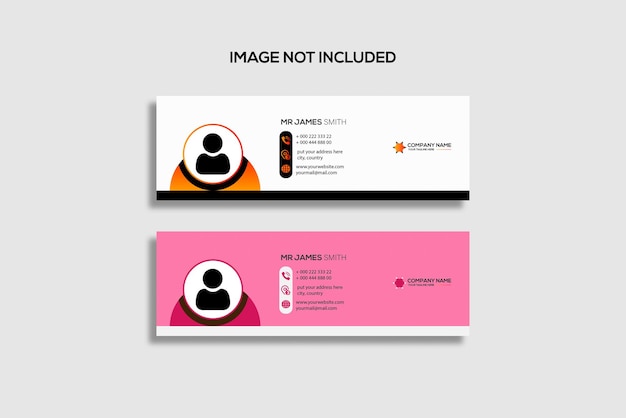 Email signature or email footer and personal social media cover design template Premium Vector