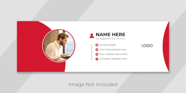 Email signature or email footer and personal social media cover design template