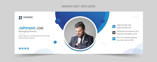 Email signature or email footer and personal social media cover design template