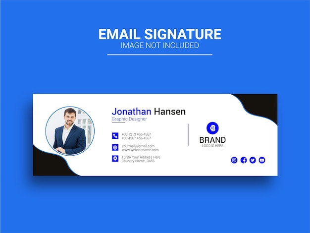 Vector email signature or email footer or personal social media cover design template