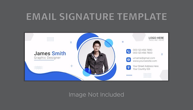 Email signature or email footer and personal social media cover design template