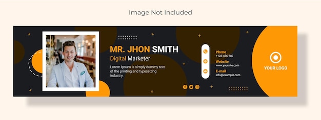 電子メールの署名または電子メールのフッターと個人のソーシャルメディアのカバーテンプレートのデザイン