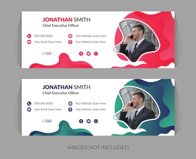 Email Signature or email footer and personal social media Cover Template