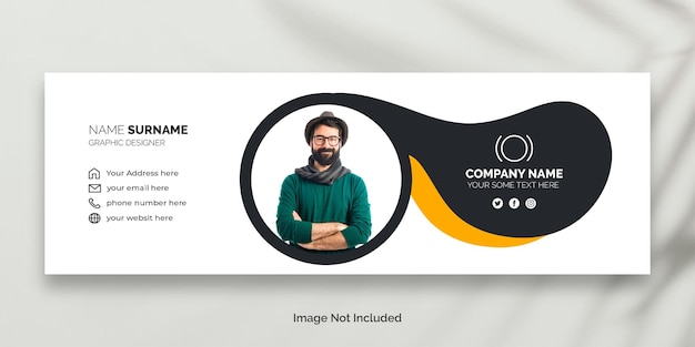 Vector email signature or email footer and personal social media facebook cover template