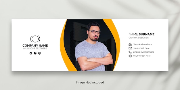 Email signature or email footer and personal social media facebook cover template