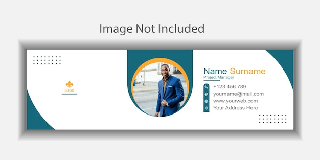 이메일 서명 또는 이메일 바닥글 소셜 미디어 커뮤니케이션 표지 디자인 서식 파일 Premium 벡터