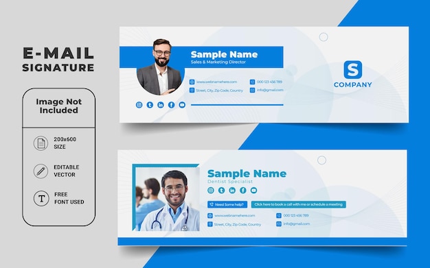 Email signature or email footer and social media cover design Template