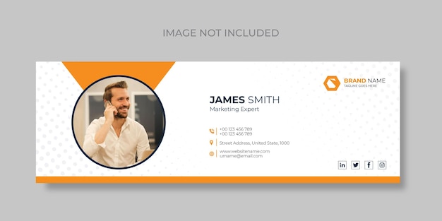 メールの署名またはメールのフッターとソーシャルメディアのカバーデザインテンプレート