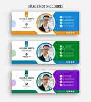 Vector email signature and email footer and social media cover design vector template