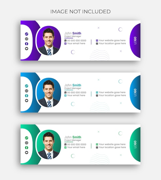 Vector email signature and email footer and social media cover design vector template